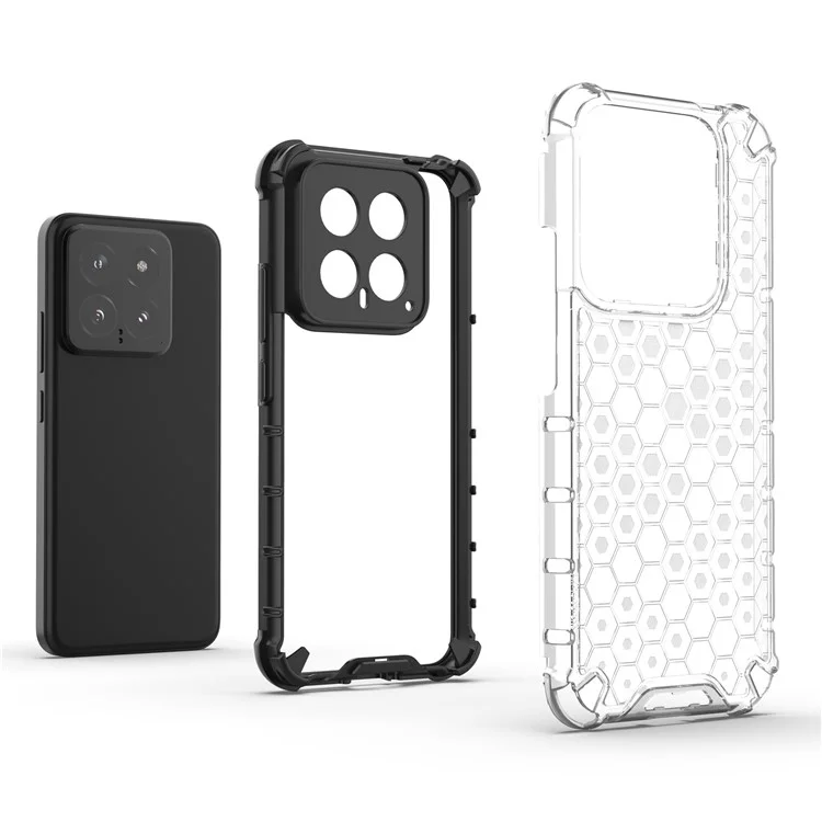 Para Xiaomi 14 Case TPU + PC Dual Layer Protection Phone Cover - Cinza