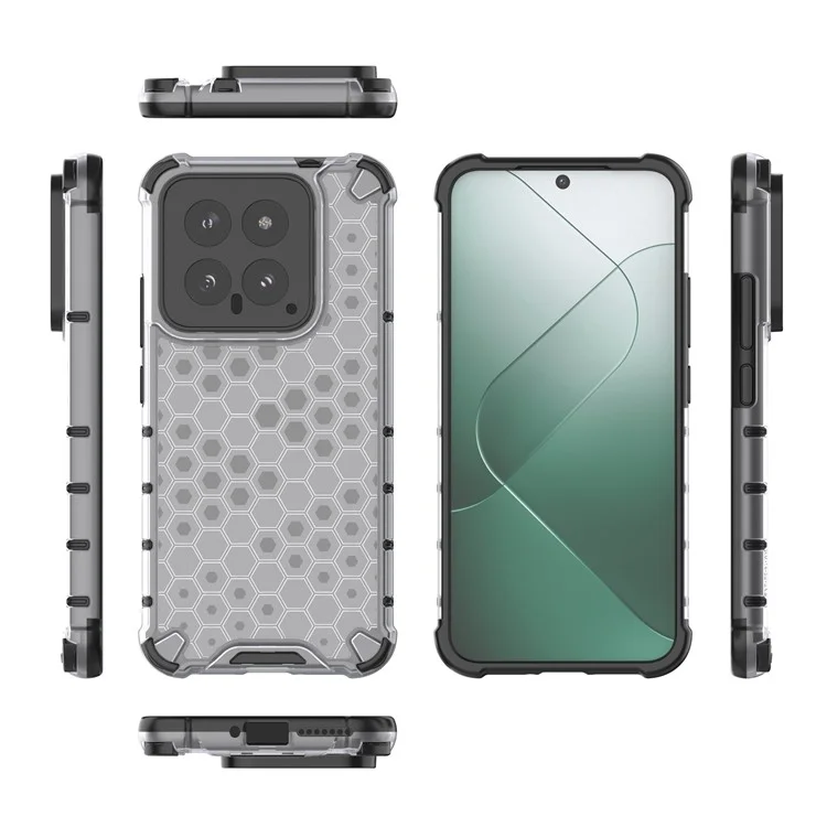 Para Xiaomi 14 Case TPU + PC Dual Layer Protection Phone Cover - Cinza