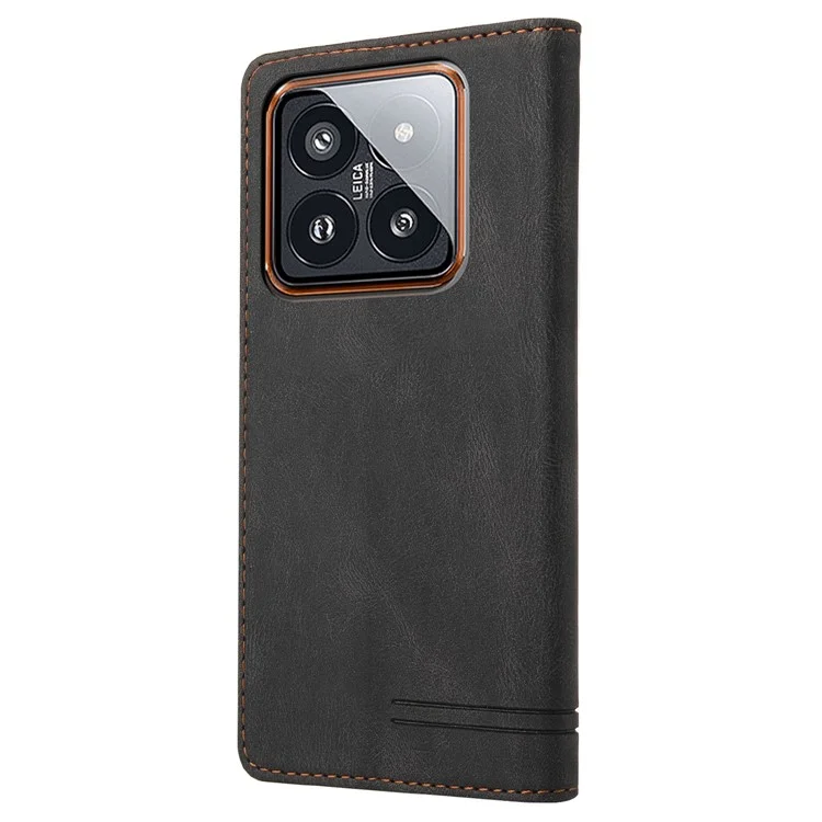 GQ.UTROBE 008 Serie per Xiaomi 14 Pro Custodia Folio Flip Custodia in Pelle per Cellulare - Nero 