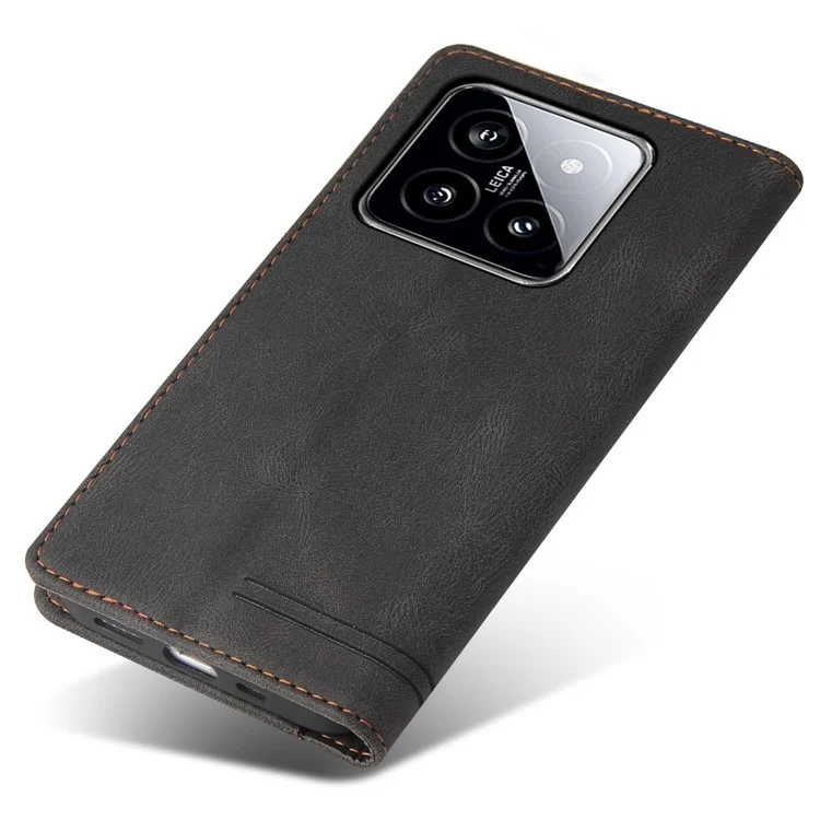 GQ.UTROBE 008 Serie für Xiaomi 14 Hülle RFID-Blocking PU-Leder + TPU Flip Cover - Schwarz