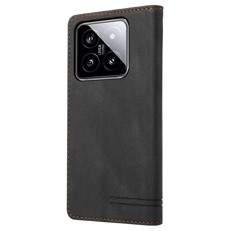GQ.UTROBE 008 Serie für Xiaomi 14 Hülle RFID-Blocking PU-Leder + TPU Flip Cover - Schwarz