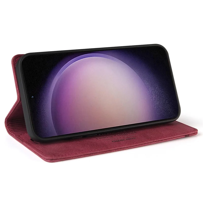GQ.UTROBE 008 Series For Samsung Galaxy S24 Ultra Case RFID Blocking PU Leather+TPU Skin-touch Phone Protector - Wine Red