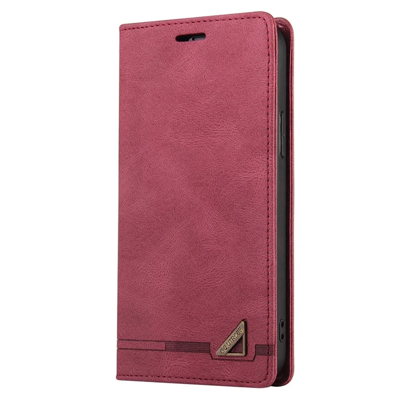 GQ.UTROBE 008 Series For Samsung Galaxy S24 Ultra Case RFID Blocking PU Leather+TPU Skin-touch Phone Protector - Wine Red