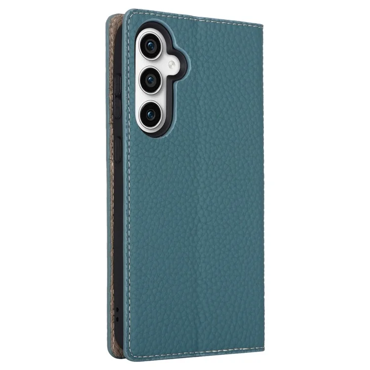 Per Samsung Galaxy S23 FE Cover Case Texture Litchi Vera Pelle di Mucca Custodia Telefonica con Cinturino - Baby Blue