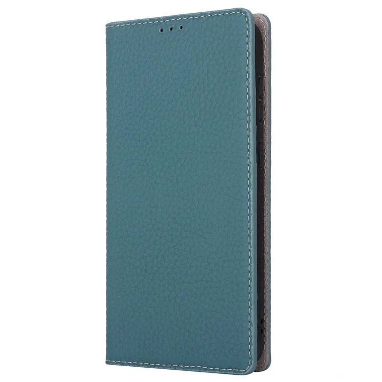 Per Samsung Galaxy S23 FE Cover Case Texture Litchi Vera Pelle di Mucca Custodia Telefonica con Cinturino - Baby Blue
