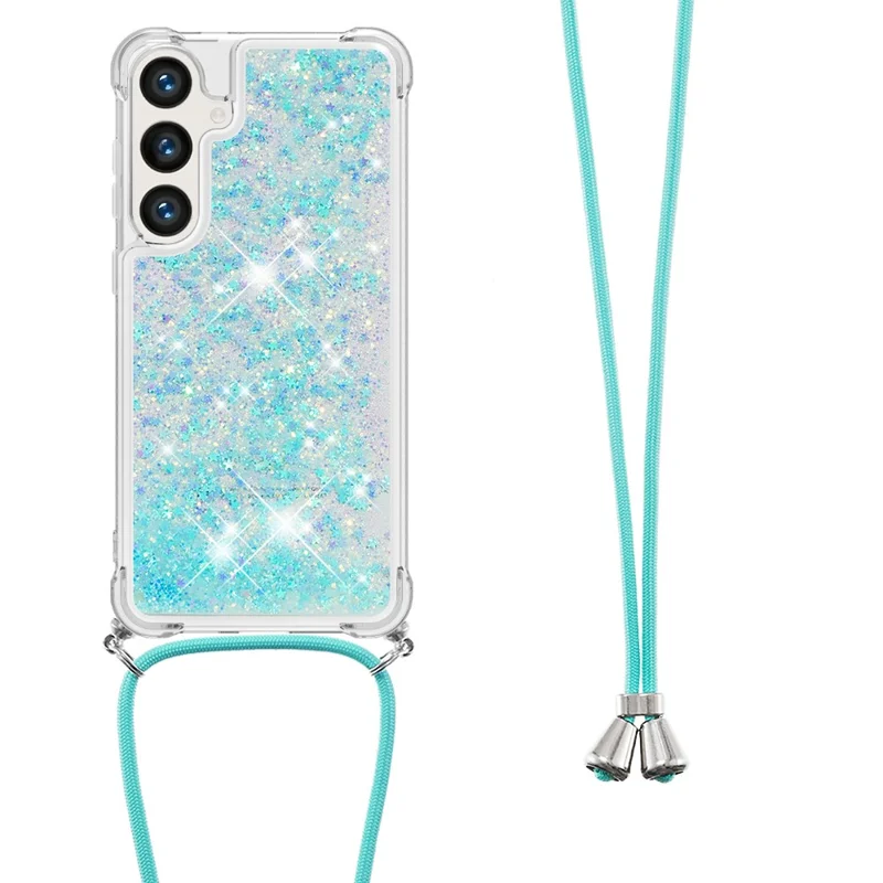 Für Samsung Galaxy S24+ TPU-Hülle mit Quicksand-Design und Lanyard - Blau / Pentagramm
