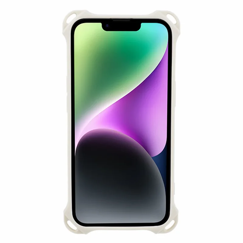 HRX Series for iPhone 14 TPU Case Card Holder Mobile Phone Cover (Precise Cutout) - White