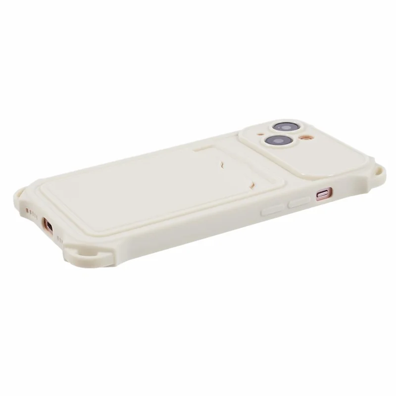 HRX Series for iPhone 14 TPU Case Card Holder Mobile Phone Cover (Precise Cutout) - White