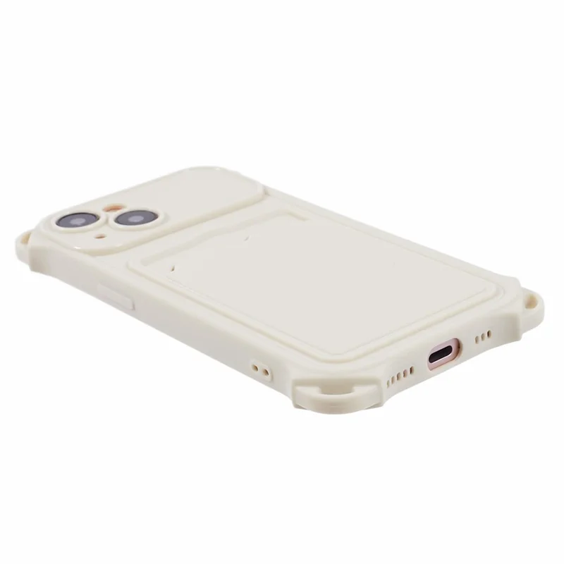 HRX Series for iPhone 14 TPU Case Card Holder Mobile Phone Cover (Precise Cutout) - White