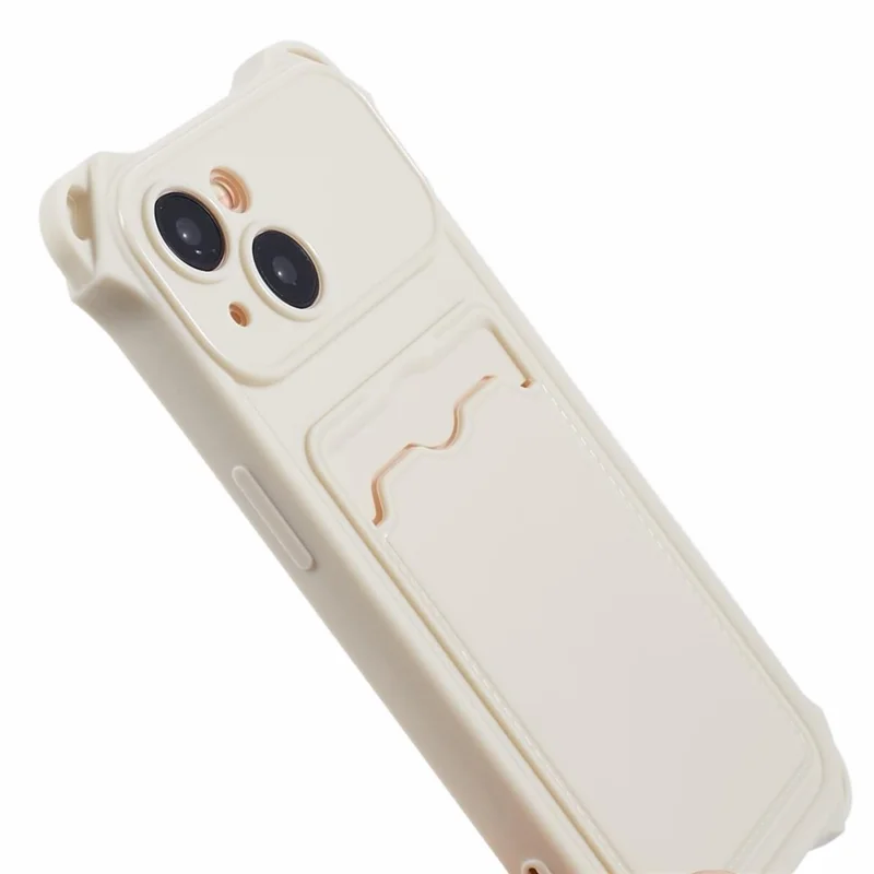 HRX Series for iPhone 14 TPU Case Card Holder Mobile Phone Cover (Precise Cutout) - White