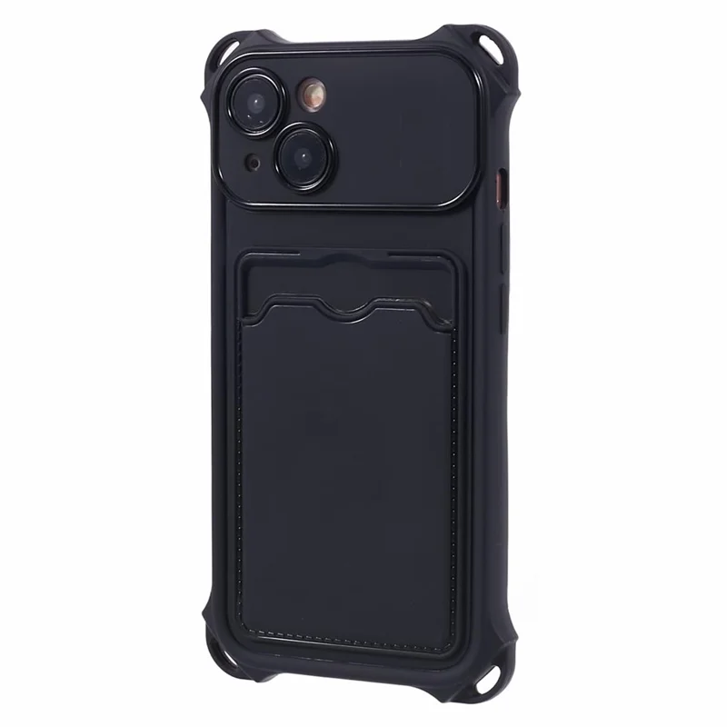 HRX Series for iPhone 14 TPU Case Card Holder Mobile Phone Cover (Precise Cutout) - Black