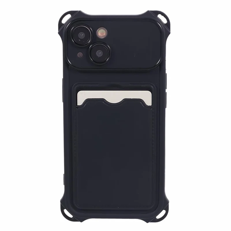 HRX Series for iPhone 14 TPU Case Card Holder Mobile Phone Cover (Precise Cutout) - Black