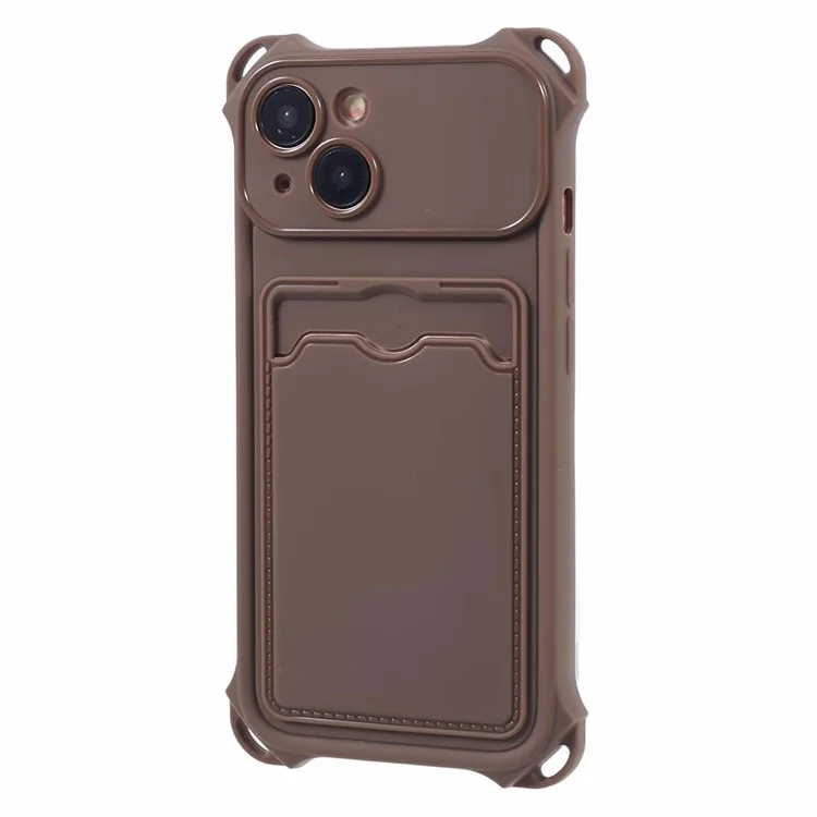 Série HRX para iPhone 14 Plus Case Reforçado Canto Slot para Cartões Capa TPU (Recorte Preciso) - Marrom