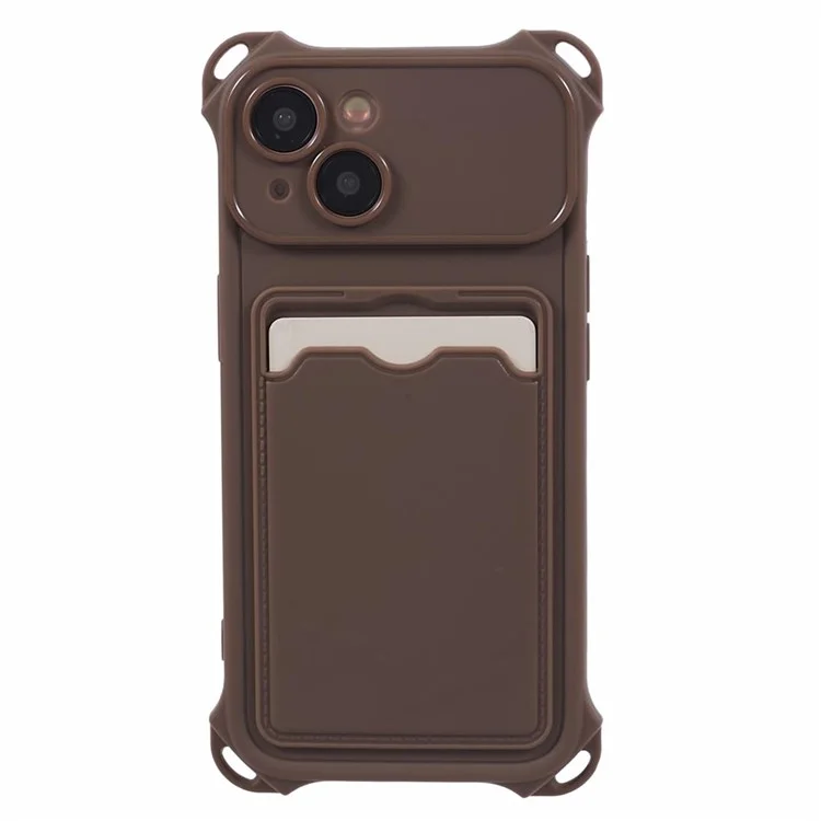 Série HRX para iPhone 14 Plus Case Reforçado Canto Slot para Cartões Capa TPU (Recorte Preciso) - Marrom