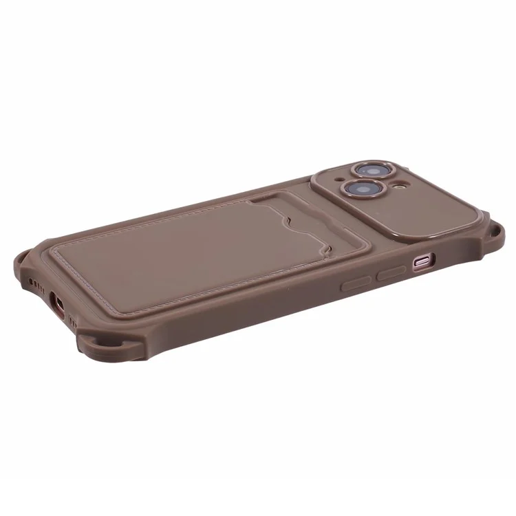 Série HRX para iPhone 14 Plus Case Reforçado Canto Slot para Cartões Capa TPU (Recorte Preciso) - Marrom