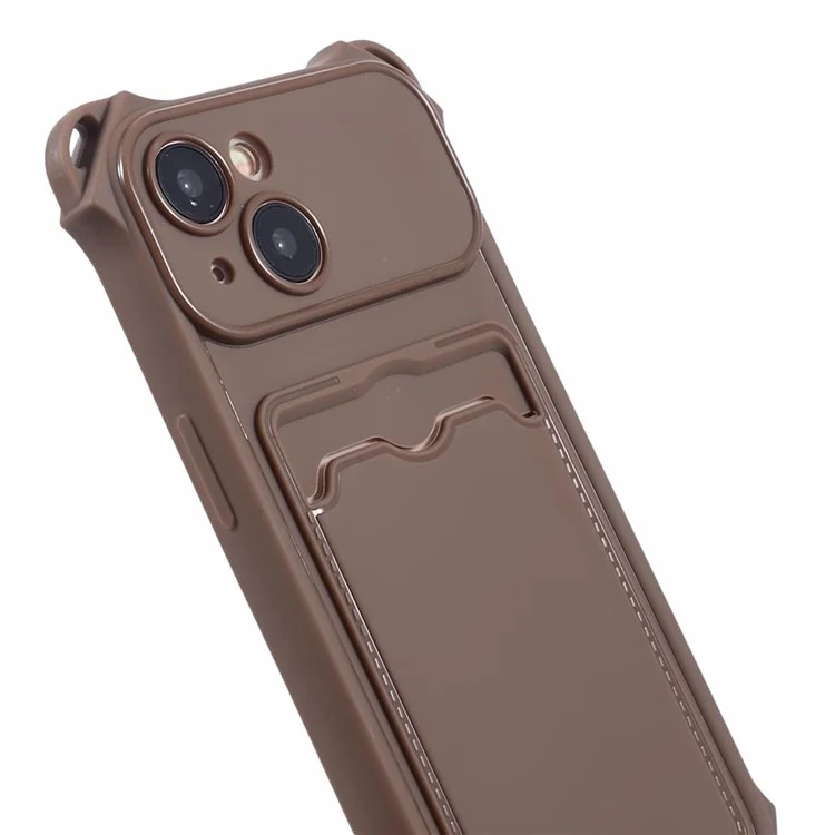 Série HRX para iPhone 14 Plus Case Reforçado Canto Slot para Cartões Capa TPU (Recorte Preciso) - Marrom