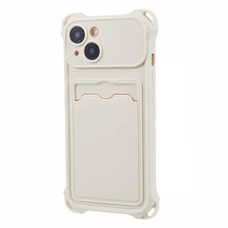 HRX Series for iPhone 14 Plus Case Reinforced Corner Card Slot TPU Cover (Precise Cutout) - White