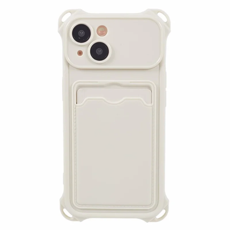 HRX Series for iPhone 14 Plus Case Reinforced Corner Card Slot TPU Cover (Precise Cutout) - White