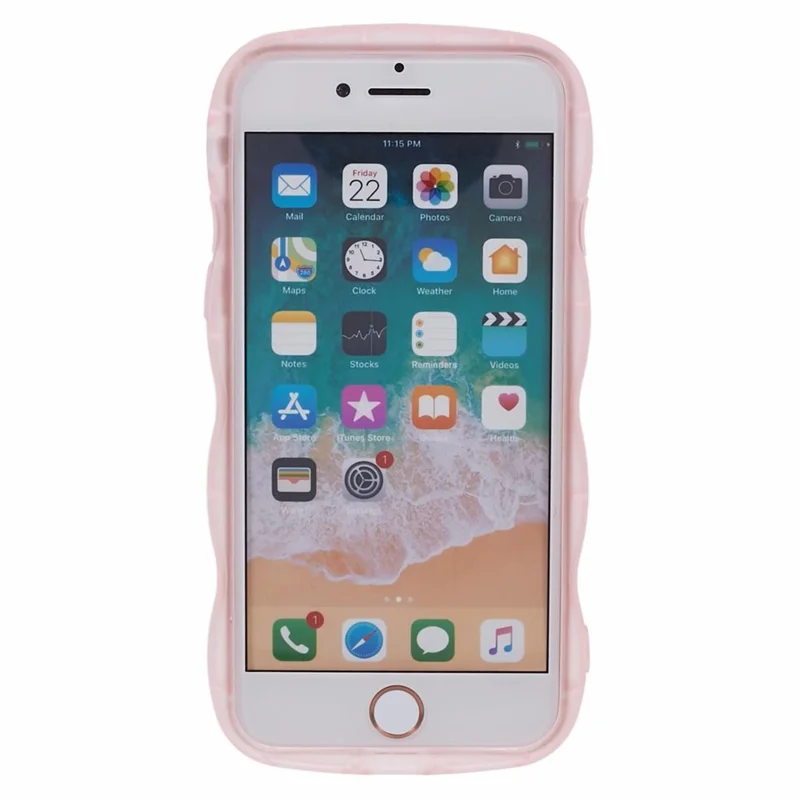 JTW Series for iPhone 7 / 8 / SE (2020) / SE (2022) Case Glitter Stars Wavy Edge TPU Cover - Pink