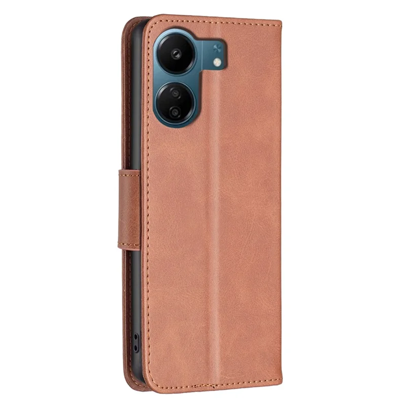 For Xiaomi Redmi 13C 4G / 13C 5G / 13R 5G / Poco M6 5G / Poco C65 4G Case Cellphone Wallet Shell PU Leather Cover with Stand - Brown