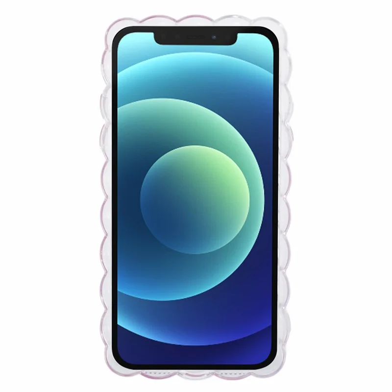 JTW Series for iPhone 12 / 12 Pro Case Twisted Edges Glitter Sequins Epoxy Phone Cover - Pink