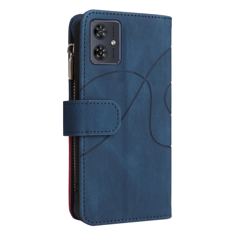 KT Multi-function Series-5 For Motorola Moto G54 5G Case Leather Phone Stand Cover Magnetic Splicing Wallet - Azul
