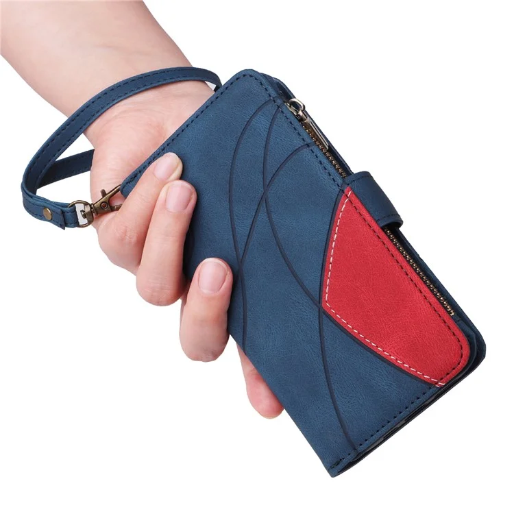 KT Multi-function Series-5 For Motorola Moto G54 5G Case Leather Phone Stand Cover Magnetic Splicing Wallet - Azul
