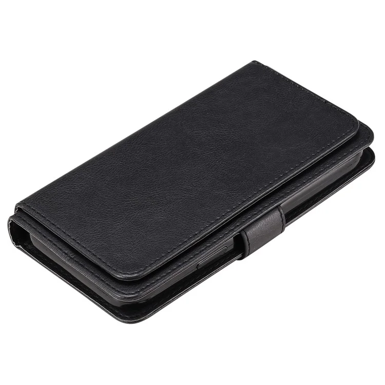 KT Multi-functional Series-1 Para Capa Motorola Moto G54 5G Case 10 Slots de Cartão Carteira de Couro - Preto