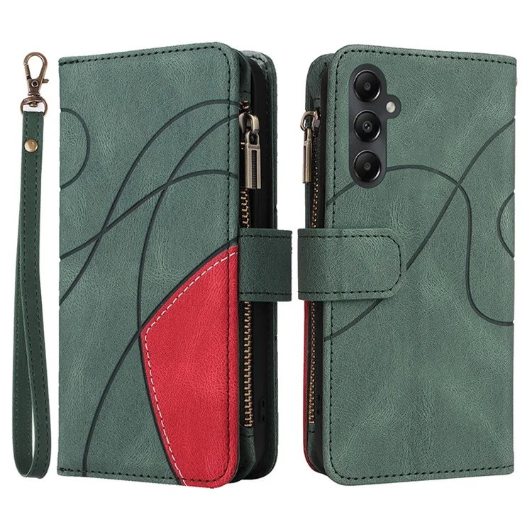 KT Serie multipropósito-5 para Samsung Galaxy A05s 4G Funda, Cubierta de teléfono de cuero magnético con cartera y soporte - Verde