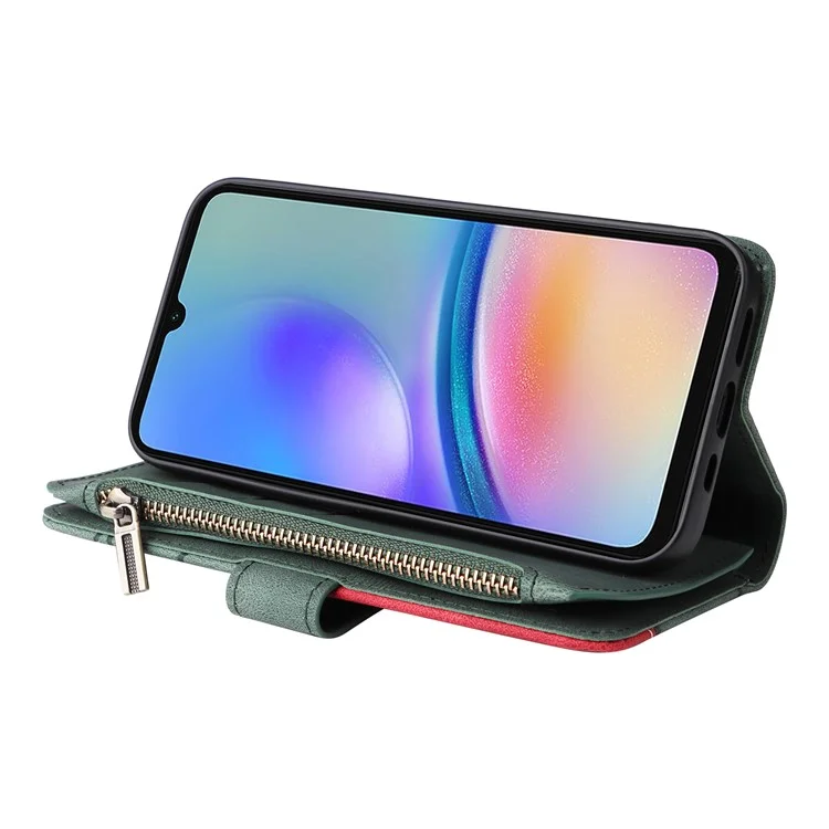 KT Serie multipropósito-5 para Samsung Galaxy A05s 4G Funda, Cubierta de teléfono de cuero magnético con cartera y soporte - Verde