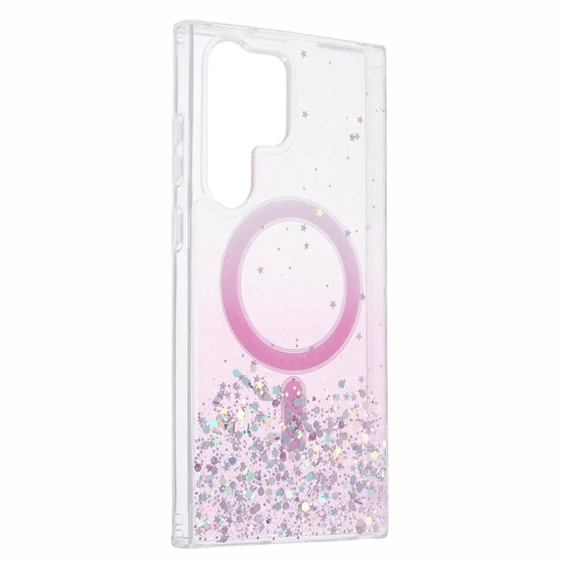 JTW Series for Samsung Galaxy S23 Ultra Case Gradient Glitter Epoxy Magnetic Phone Cover - Pink