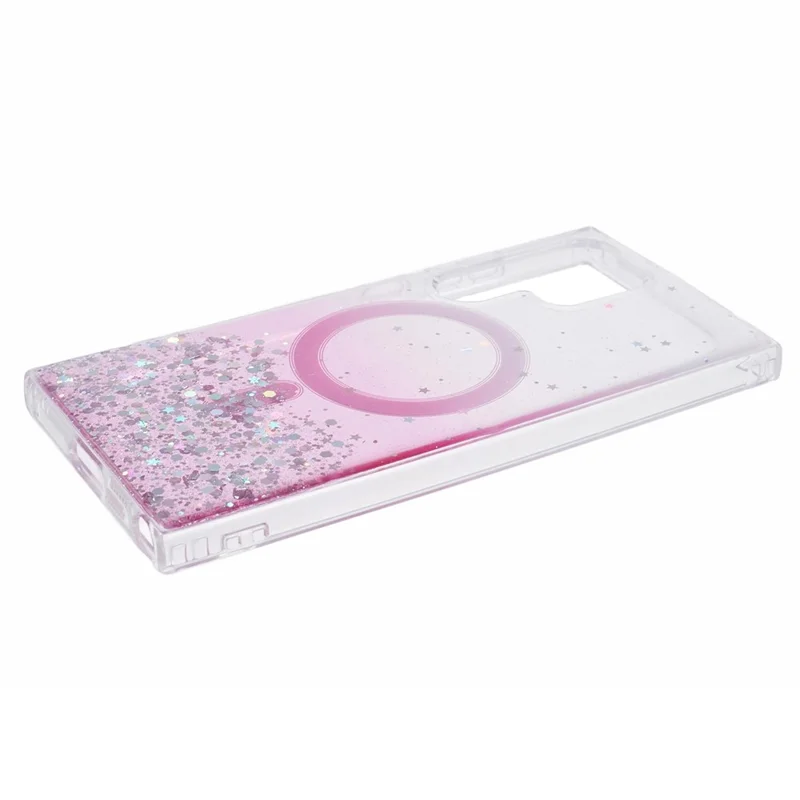 JTW Series for Samsung Galaxy S23 Ultra Case Gradient Glitter Epoxy Magnetic Phone Cover - Pink
