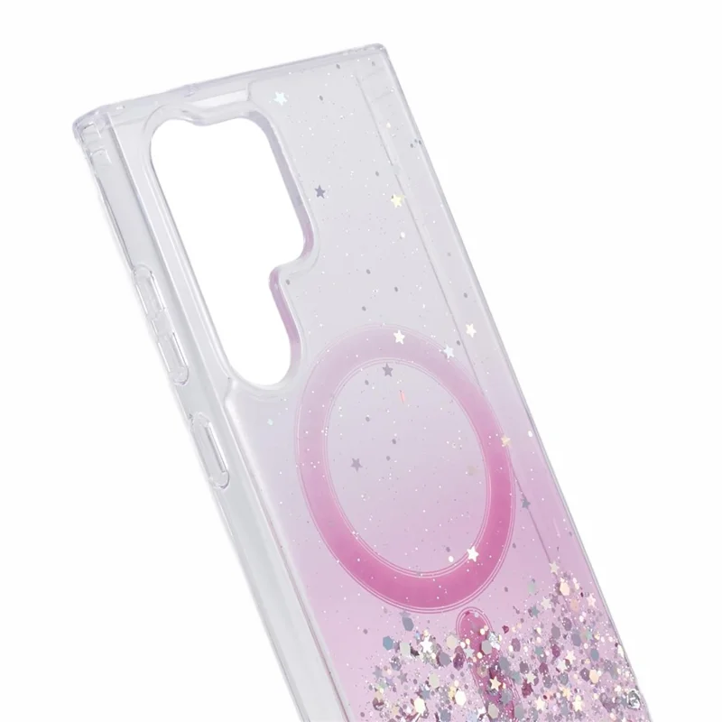 JTW Series for Samsung Galaxy S23 Ultra Case Gradient Glitter Epoxy Magnetic Phone Cover - Pink