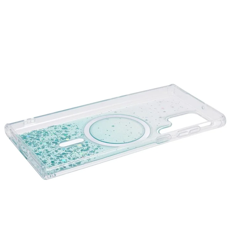 JTW Series Shockproof Case for Samsung Galaxy S22 Ultra 5G Case Compatible with MagSafe Glitter Epoxy TPU+Acrylic Phone Cover - Green