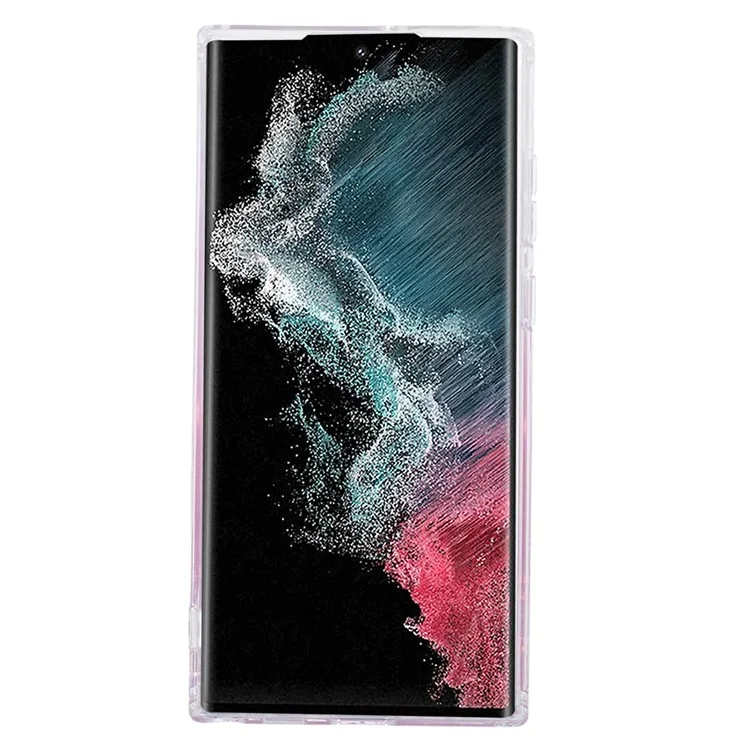 Étui antichoc de la série JTW pour Samsung Galaxy S22 Ultra 5G, compatible avec MagSafe, paillettes, époxy, TPU + acrylique, couverture de téléphone - rose