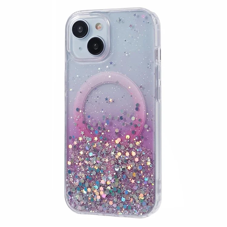 JTW-Serie für iPhone 13 Case Gradient Glitter Acryl+TPU Magnetisches Handyhülle - Pink