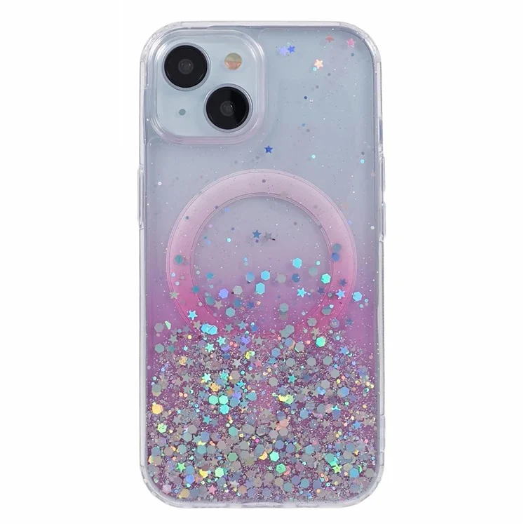 JTW-Serie für iPhone 13 Case Gradient Glitter Acryl+TPU Magnetisches Handyhülle - Pink
