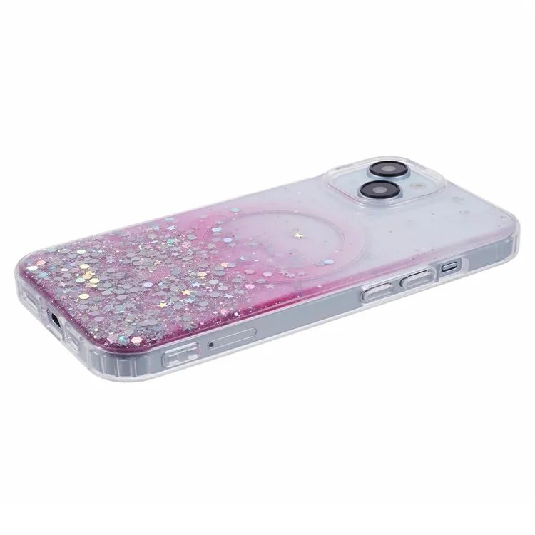 JTW-Serie für iPhone 13 Case Gradient Glitter Acryl+TPU Magnetisches Handyhülle - Pink