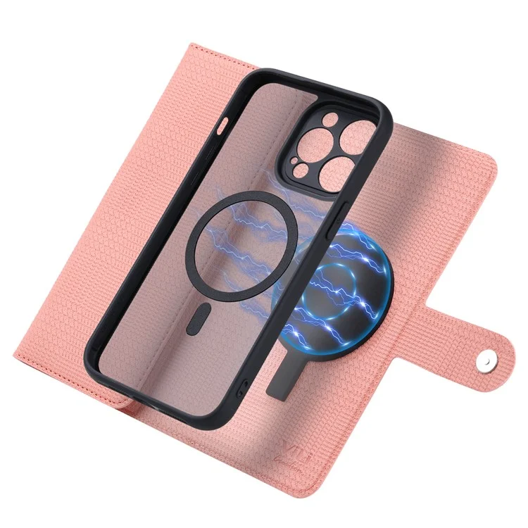 VILI GHB Serie per iPhone 15 Pro Max Custodia Magnetica Compatibile con MagSafe Custodia in Pelle - Rosa