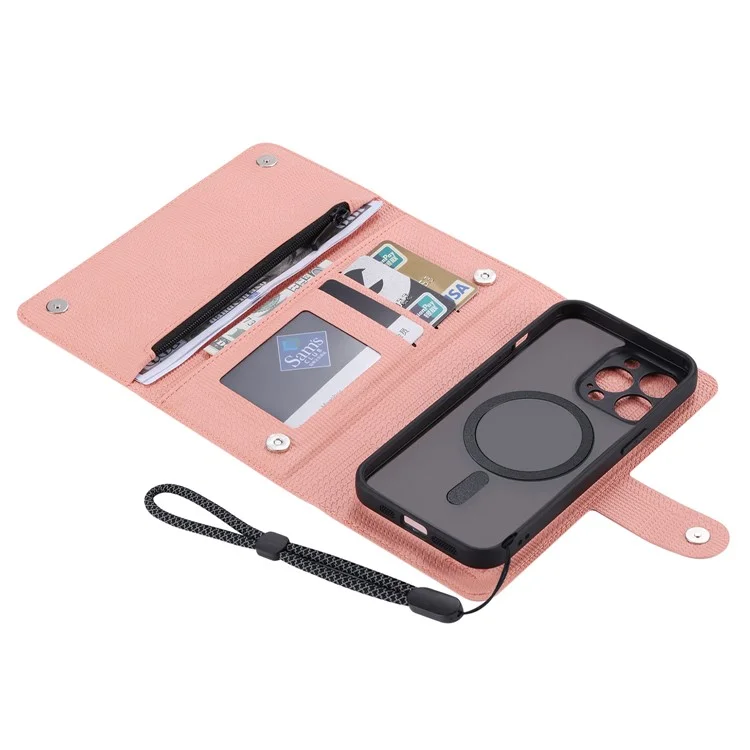 VILI GHB Serie per iPhone 15 Pro Max Custodia Magnetica Compatibile con MagSafe Custodia in Pelle - Rosa