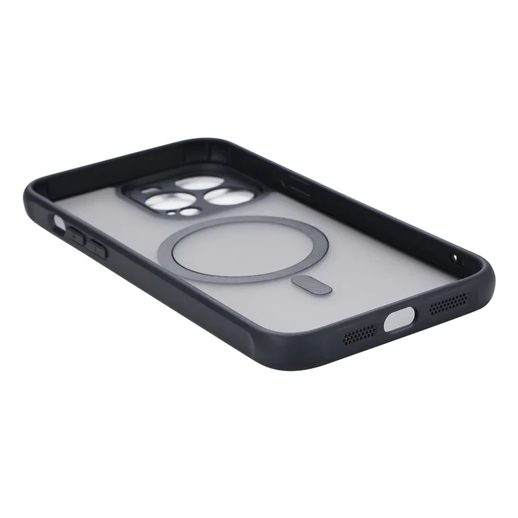 VILI GHB-Serie für iPhone 15 Pro Lederetui RFID-Blockierung Magnetische Handyhülle - Schwarz
