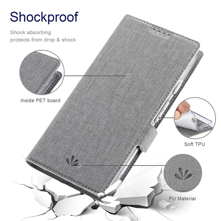 VILI DMK Series for Google Pixel 8 Pro Case Cross Texture Leather Cover with Wallet Stand - Grey