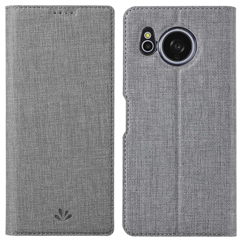 VILI DMX Series For Sharp Aquos Sense 8 Case Leather Stand Cover with Card Holder - Grey