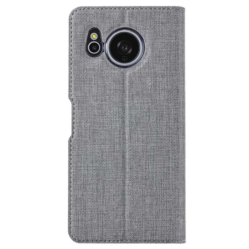 VILI DMX Series For Sharp Aquos Sense 8 Case Leather Stand Cover with Card Holder - Grey