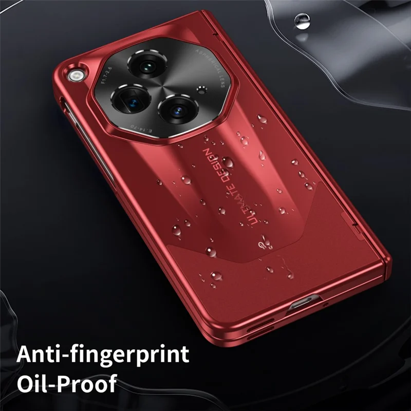 Obudowa do telefonu OnePlus Open z hartowaną folią ekranową, ochroną zawiasu i twardą pokrywą PC - Czerwony