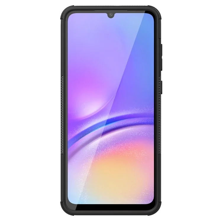 Für Samsung Galaxy A05 4G Hülle Reifenmuster Design Kickstand Handyhülle - Schwarz