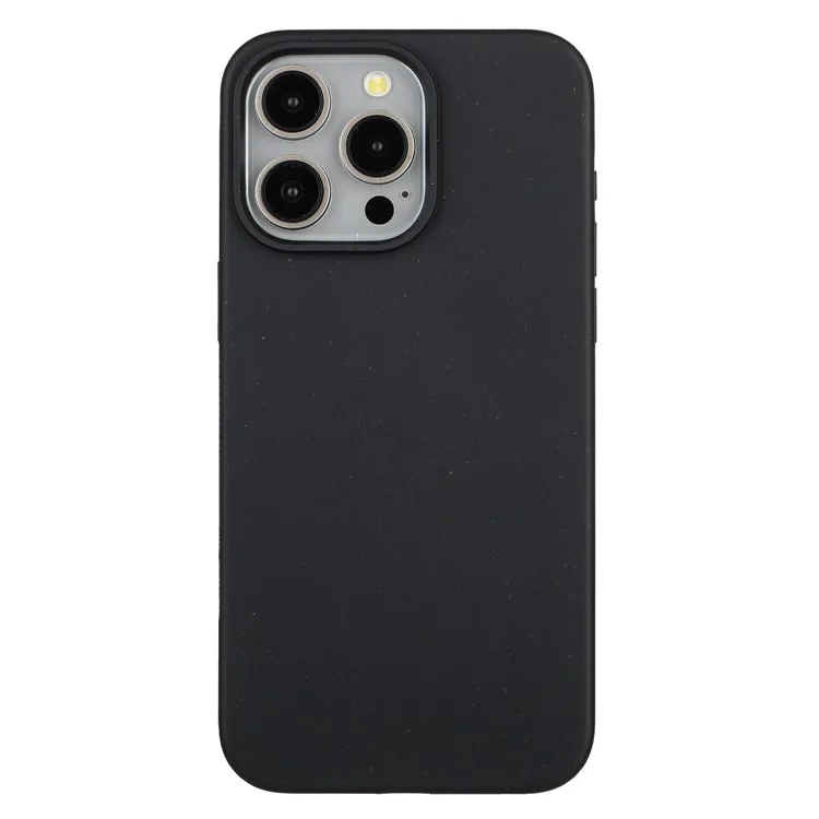 Für iPhone 12 / 12 Pro Case Weizenstroh+TPU Vollständig biologisch abbaubarer Telefonschutz - Schwarz
