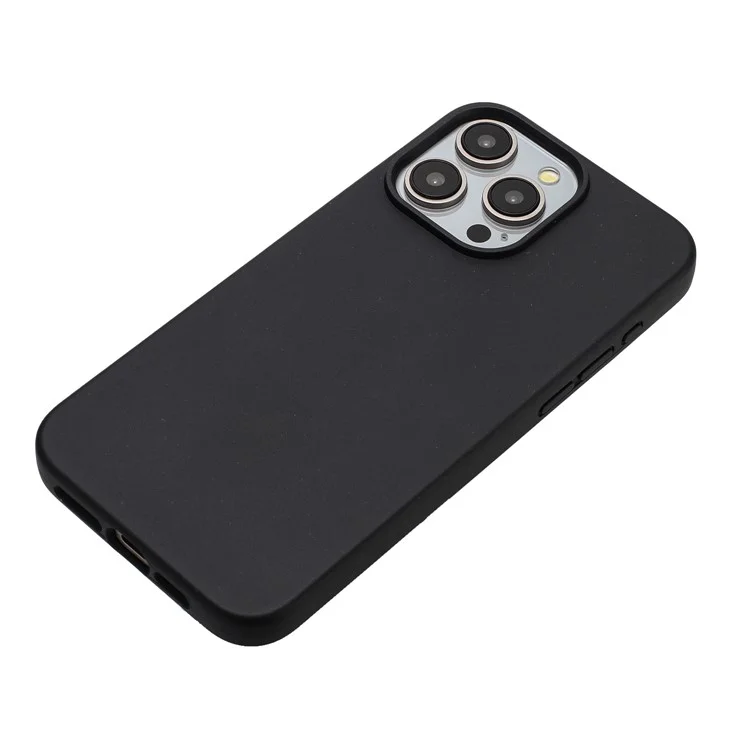 Für iPhone 12 / 12 Pro Case Weizenstroh+TPU Vollständig biologisch abbaubarer Telefonschutz - Schwarz
