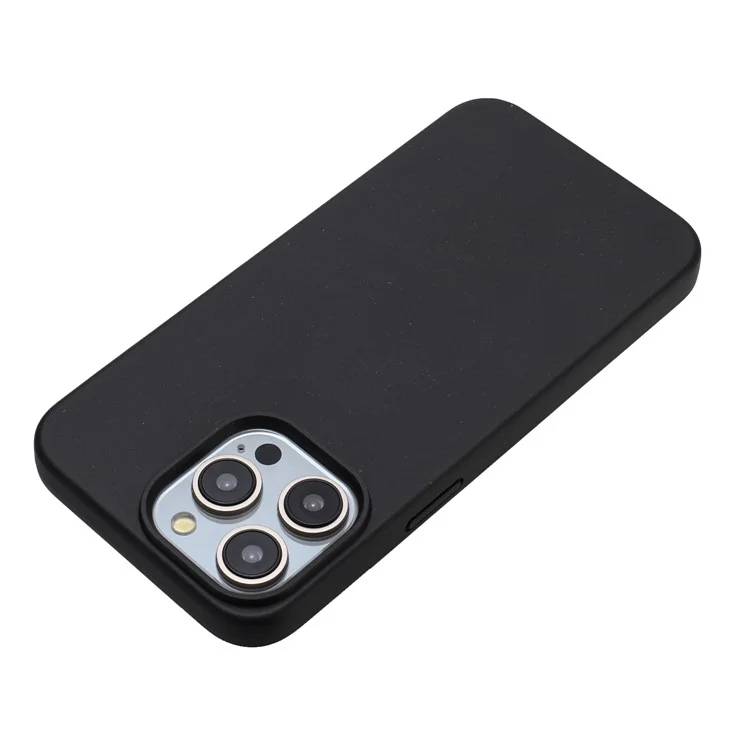 Für iPhone 12 / 12 Pro Case Weizenstroh+TPU Vollständig biologisch abbaubarer Telefonschutz - Schwarz