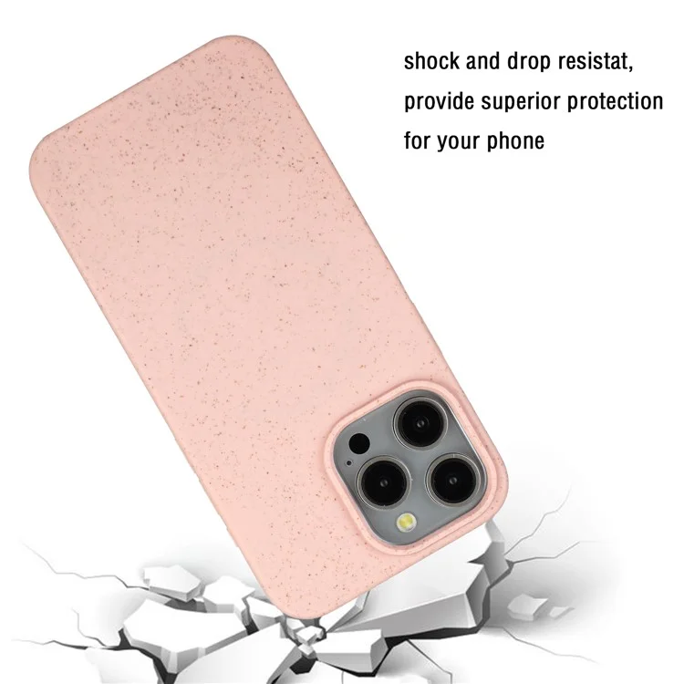 Étui pour iPhone 12 / 12 Pro en paille de blé + TPU entièrement biodégradable - Rose